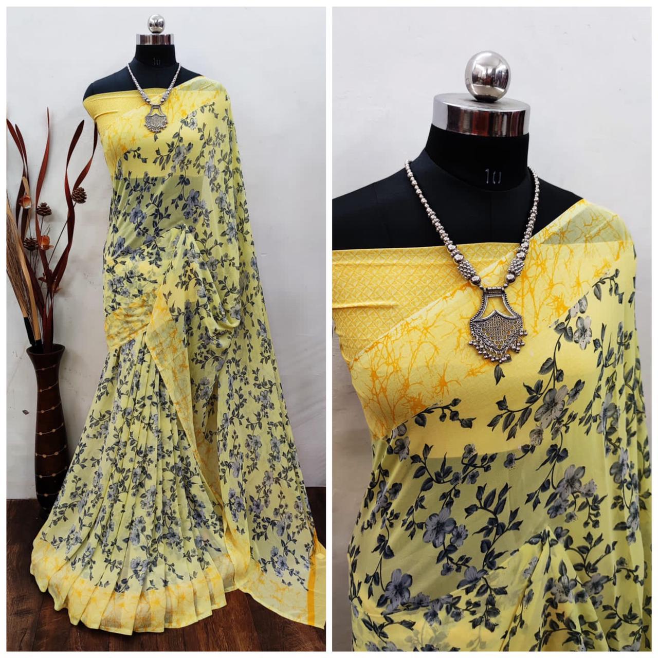 Vini 73 Print Casual Wear Printed Georgette Latest Designer Saree Collection